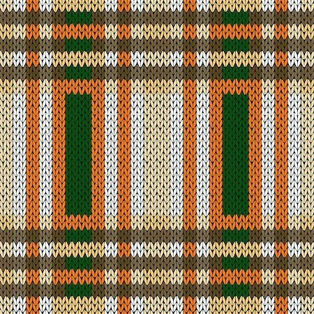 simsearch:400-08755020,k - Seamless vector pattern as a woollen Celtic tartan plaid or a knitted fabric in brown, green and white colors Stockbilder - Microstock & Abonnement, Bildnummer: 400-08753737