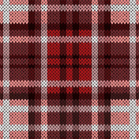 simsearch:400-08754191,k - Seamless vector pattern as a woollen Celtic tartan plaid or a knitted fabric mainly in red and brown hues Stockbilder - Microstock & Abonnement, Bildnummer: 400-08753739