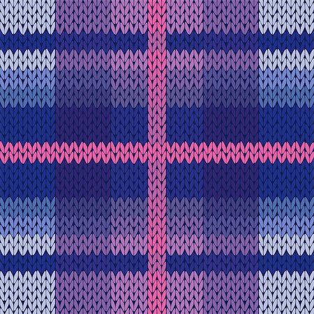 simsearch:400-08755020,k - Seamless vector pattern as a woollen Celtic tartan plaid or a knitted fabric in various hues of blue, pink, magenta grey colors Stockbilder - Microstock & Abonnement, Bildnummer: 400-08753743