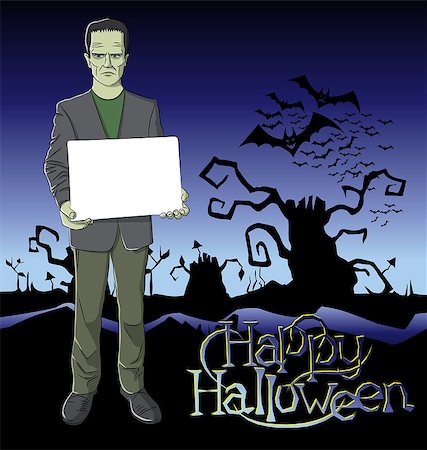 Cartoon Frankenstein vector. Frankenstein Halloween. Halloween background. Monster Stock Photo - Budget Royalty-Free & Subscription, Code: 400-08753765