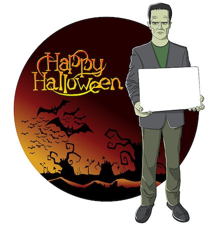 Cartoon Frankenstein vector. Frankenstein Halloween. Halloween background. Monster Stock Photo - Budget Royalty-Free & Subscription, Code: 400-08753766