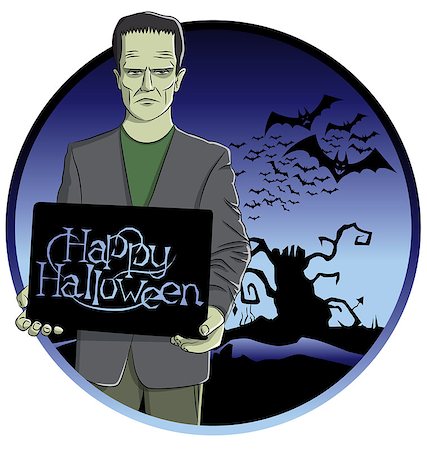 Cartoon Frankenstein vector. Frankenstein Halloween. Halloween background. Monster Stock Photo - Budget Royalty-Free & Subscription, Code: 400-08753767