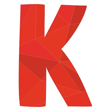 K red alphabet wrapping surface vector letter isolated on white background Foto de stock - Super Valor sin royalties y Suscripción, Código: 400-08753940