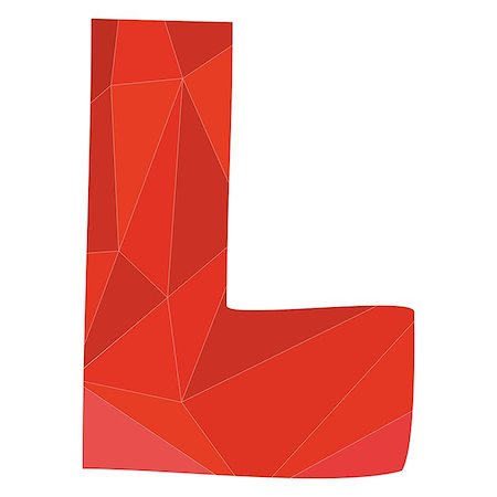 simsearch:400-08753940,k - L red alphabet wrapping surface vector letter isolated on white background Stock Photo - Budget Royalty-Free & Subscription, Code: 400-08753941