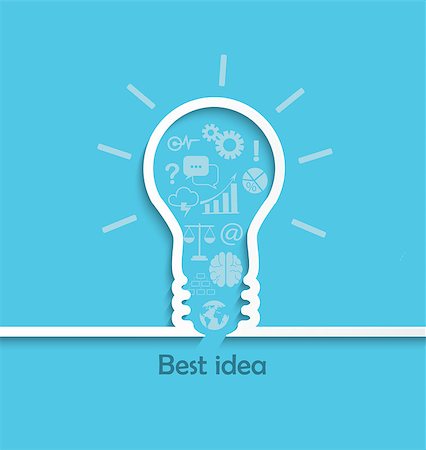 simsearch:400-08756550,k - Concept of big ideas and inspiration innovation and invention, effective thinking, text, vector. Stock Photo - Budget Royalty-Free & Subscription, Code: 400-08760100