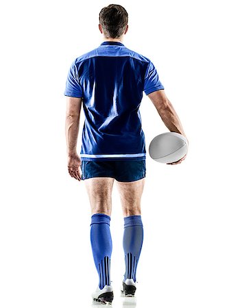 one caucasian rugby player man studio isolated on white background Stock Photo - Budget Royalty-Free & Subscription, Code: 400-08774061