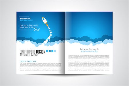 rocket launching - Startup Landing Webpage or Corporate Design Covers to use for web promotons, printed related materials or company presentation. Space for text. Stock Photo - Budget Royalty-Free & Subscription, Code: 400-08774624