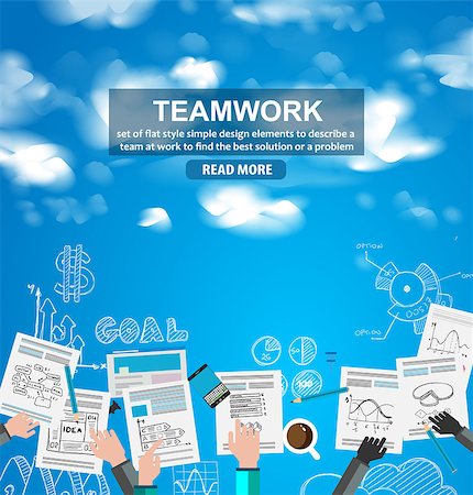 simsearch:400-08110918,k - Teamwork Business concept with doodles Sketch background: infographics vector elements isolated, . It include lots of icons included graphs, stats, devices,laptops, clouds, concepts and so on. Foto de stock - Royalty-Free Super Valor e Assinatura, Número: 400-08774629