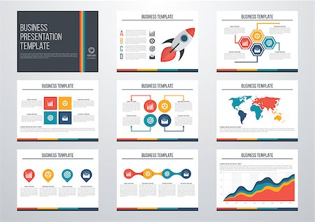 Set of infographic elements. Presentation template. Book cover design. Vector illustration Stock Photo - Budget Royalty-Free & Subscription, Code: 400-08774684