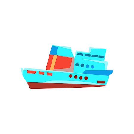 simsearch:400-08774806,k - Cruise Liner Toy Boat Bright Color Icon In Simple Childish Style Isolated On White Background Stockbilder - Microstock & Abonnement, Bildnummer: 400-08774802