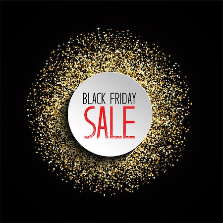 Black Friday sale background with gold glitter design Stock Photo - Budget Royalty-Free & Subscription, Code: 400-08775355