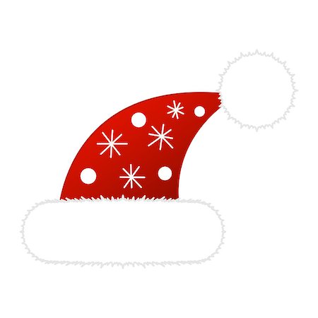 simsearch:400-06207389,k - Vector of red Santa Claus hat. Christmas hat icon Photographie de stock - Aubaine LD & Abonnement, Code: 400-08775507