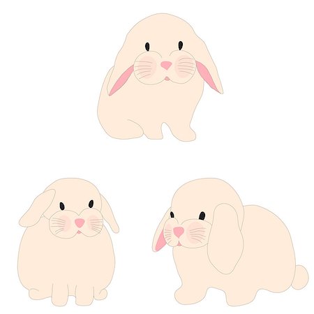 simsearch:400-08919868,k - cute rabbit illustration set for baby fashion. Foto de stock - Royalty-Free Super Valor e Assinatura, Número: 400-08775635