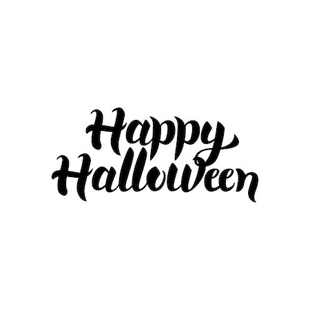 simsearch:400-09108757,k - Happy Halloween Lettering. Vector Illustration of Ink Brush Cursive Calligraphy Isolated over White Background. Calligraphy Card. Stock Photo - Budget Royalty-Free & Subscription, Code: 400-08775679
