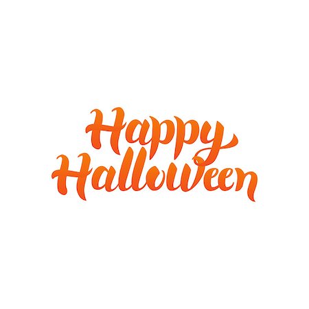 simsearch:400-09108757,k - Happy Halloween Quote. Vector Illustration of Ink Brush Calligraphy Isolated over White Background. Hand Drawn Lettering Postcard. Stock Photo - Budget Royalty-Free & Subscription, Code: 400-08775683