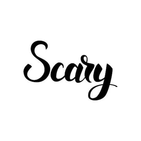 simsearch:400-09108757,k - Scary Lettering. Vector Illustration of Hand Drawn Text. Ink Calligraphy Isolated over White Background. Stock Photo - Budget Royalty-Free & Subscription, Code: 400-08775692