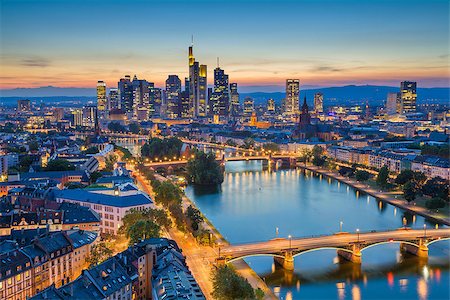 rudi1976 (artist) - Image of Frankfurt am Main skyline during twilight blue hour. Foto de stock - Super Valor sin royalties y Suscripción, Código: 400-08775789