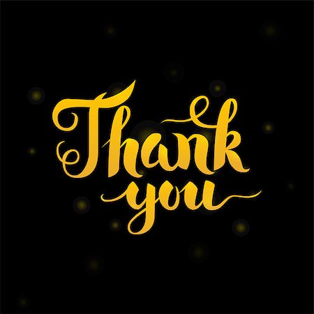 simsearch:400-09170979,k - Thank You Gold Lettering over Black. Vector Illustration of Calligraphy with Golden Decoration. Stockbilder - Microstock & Abonnement, Bildnummer: 400-08776180