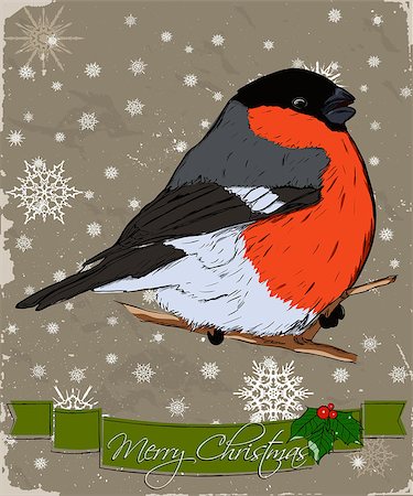 simsearch:400-08712804,k - Christmas card with bullfinch. Vector illustration EPS8 Stock Photo - Budget Royalty-Free & Subscription, Code: 400-08776257