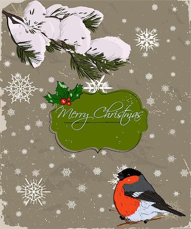 simsearch:400-08712804,k - Christmas card with bullfinch. Vector illustration EPS8 Stock Photo - Budget Royalty-Free & Subscription, Code: 400-08776253