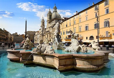 piazza navona - Fountain of Neptune on Piazza Navona in Rome, Italy Photographie de stock - Aubaine LD & Abonnement, Code: 400-08776297