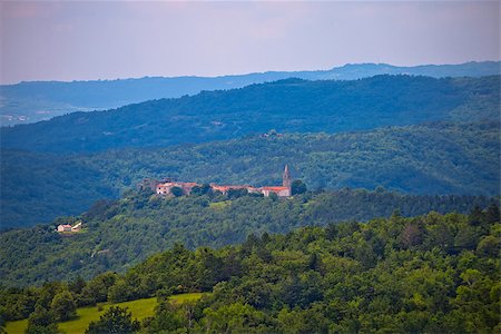 Istrian landscape and hill village Boljun, Croatia Stock Photo - Budget Royalty-Free & Subscription, Code: 400-08776646