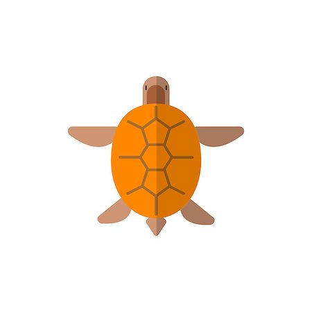 simsearch:400-08779810,k - Turtle From Above Primitive Style Childish Sticker. Marine Animal Minimalistic Vector Illustration Isolated On White Background. Stock Photo - Budget Royalty-Free & Subscription, Code: 400-08776864