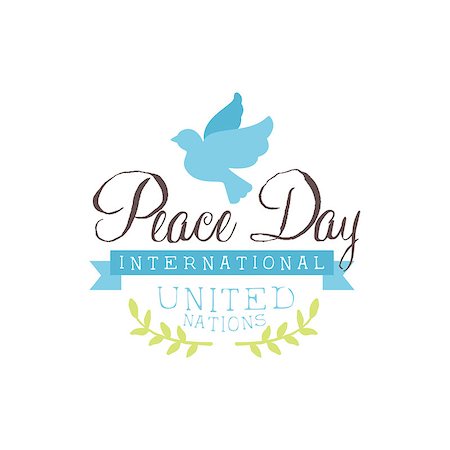 simsearch:400-08776910,k - International Peace Day Label Designs In Pastel Colors. Vector Logo Templates With Text On White Background. Stockbilder - Microstock & Abonnement, Bildnummer: 400-08776904