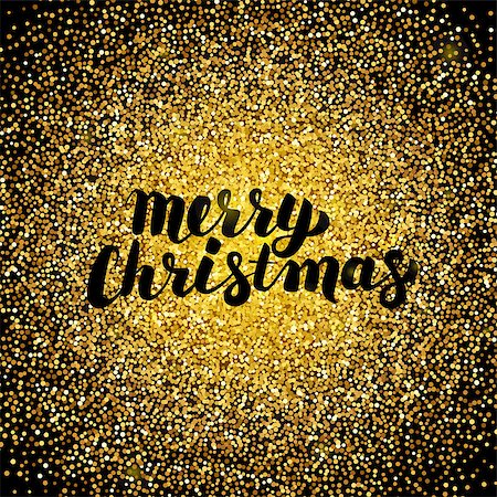 simsearch:400-08807089,k - Merry Christmas Gold Design. Vector Illustration of Calligraphy with Golden Sparkle Decoration. Stockbilder - Microstock & Abonnement, Bildnummer: 400-08777062