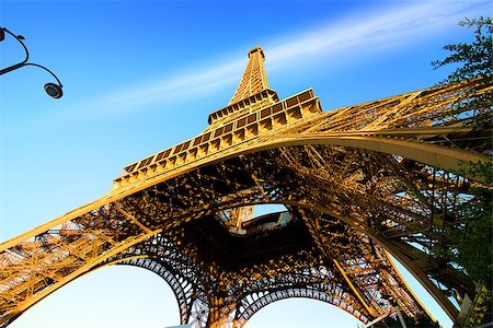 simsearch:400-05906647,k - View on Eiffel Tower and sky in Paris, France Stock Photo - Budget Royalty-Free & Subscription, Code: 400-08777089