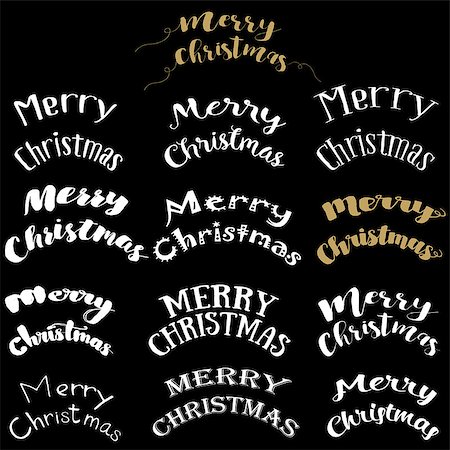 simsearch:400-08807089,k - Merry Christmas Lettering Design Set. Vector illustration EPS10. Stockbilder - Microstock & Abonnement, Bildnummer: 400-08777385