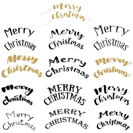 simsearch:400-08807089,k - Merry Christmas Lettering Design Set. Vector illustration EPS10. Stockbilder - Microstock & Abonnement, Bildnummer: 400-08777386