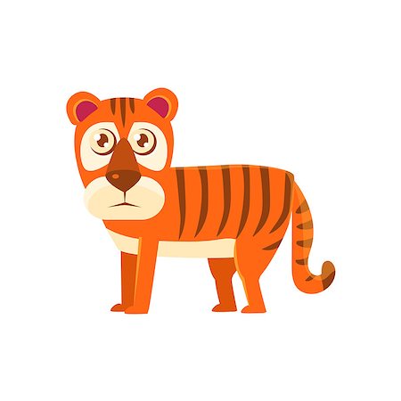 simsearch:400-08777732,k - Tiger Toy Exotic Animal Drawing. Silly Childish Illustration Isolated On White Background. Funny Animal Colorful Vector Sticker. Stock Photo - Budget Royalty-Free & Subscription, Code: 400-08777739