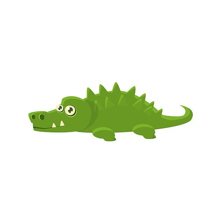 Crocodile Toy Exotic Animal Drawing. Silly Childish Illustration Isolated On White Background. Funny Animal Colorful Vector Sticker. Stock Photo - Budget Royalty-Free & Subscription, Code: 400-08777732