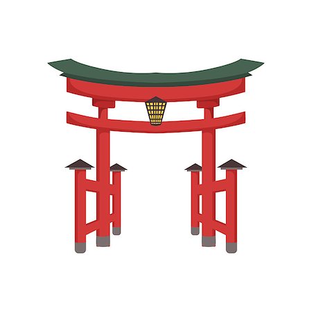 simsearch:400-08556829,k - Temple Gate Japanese Culture Symbol. Isolated Object Representing Japan On White Background Photographie de stock - Aubaine LD & Abonnement, Code: 400-08777799