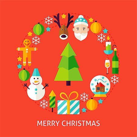 snowman biscuits - Merry Christmas Greeting Card. Poster Design Vector Illustration. Winter Holiday Flyer. Stock Photo - Budget Royalty-Free & Subscription, Code: 400-08778255