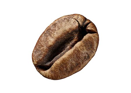 macro of coffee bean isolated on white background Stock Photo - Budget Royalty-Free & Subscription, Code: 400-08778284