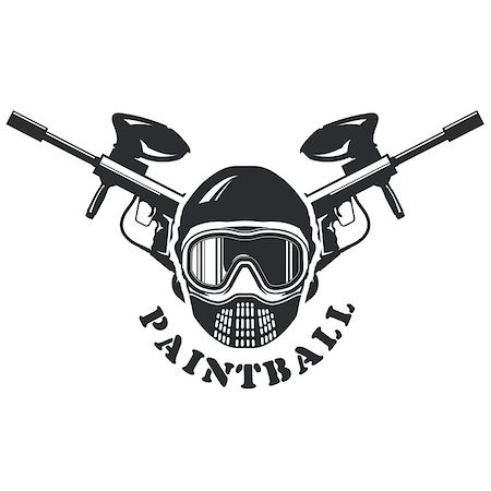 simsearch:400-08041679,k - Paintball emblem - mask and two crossed markers Foto de stock - Royalty-Free Super Valor e Assinatura, Número: 400-08778568