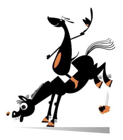 Cartoon dog is riding on the horse Stock Photo - Budget Royalty-Free & Subscription, Code: 400-08778648