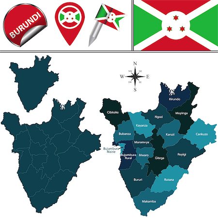 simsearch:400-08775852,k - Vector map of Burundi with named provinces and travel icons Photographie de stock - Aubaine LD & Abonnement, Code: 400-08778838