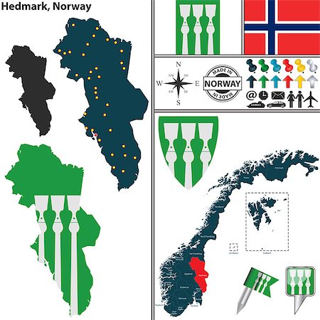 simsearch:400-08192906,k - Vector map of county Hedmark with coat of arms and location on Norwegian map Photographie de stock - Aubaine LD & Abonnement, Code: 400-08778860