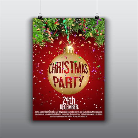 elegant holiday party - Decorative design for a Christmas flyer Stock Photo - Budget Royalty-Free & Subscription, Code: 400-08778950