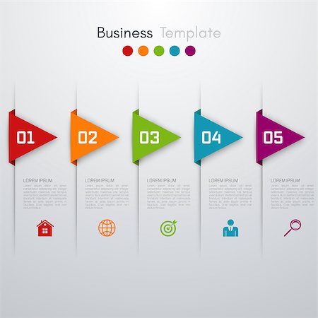 simsearch:400-08556708,k - Vector arrows infographic. Template for diagram, graph, presentation and chart. Business concept with 5 options, parts, steps or processes Stockbilder - Microstock & Abonnement, Bildnummer: 400-08779026