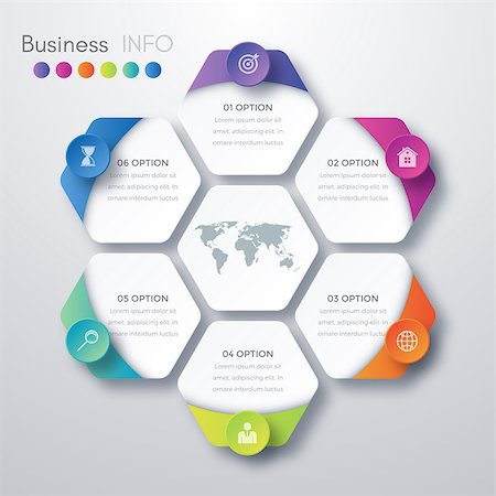 simsearch:400-08707424,k - Vector illustration infographics six options. Stock vector Stock Photo - Budget Royalty-Free & Subscription, Code: 400-08779020