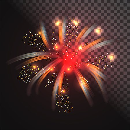 simsearch:400-05706439,k - Festive red firework vector with glowing sparkles. Exploding light sparks. Foto de stock - Royalty-Free Super Valor e Assinatura, Número: 400-08779311