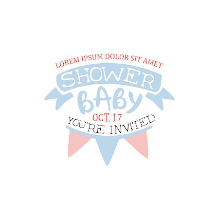 simsearch:400-04330529,k - Decorated Baby Shower Invitation Design Template. Calligraphic Vector Element For The Newborn Party Postcard. Foto de stock - Super Valor sin royalties y Suscripción, Código: 400-08779775