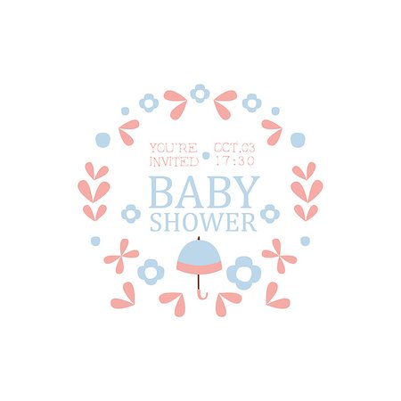 simsearch:400-07717618,k - Floral Baby Shower Invitation Design Template. Calligraphic Vector Element For The Newborn Party Postcard. Stock Photo - Budget Royalty-Free & Subscription, Code: 400-08779772