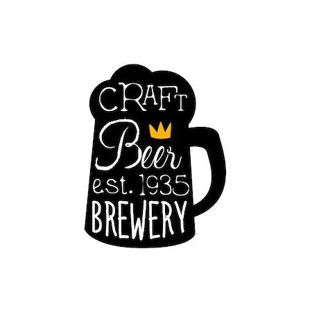 pint mug silhouette - Craft Beer Logo Design Template With Pint Silhouette. Black And Yellow Vector Label With Text And Establishment Date For Brewery Promotion. Stock Photo - Budget Royalty-Free & Subscription, Code: 400-08779826