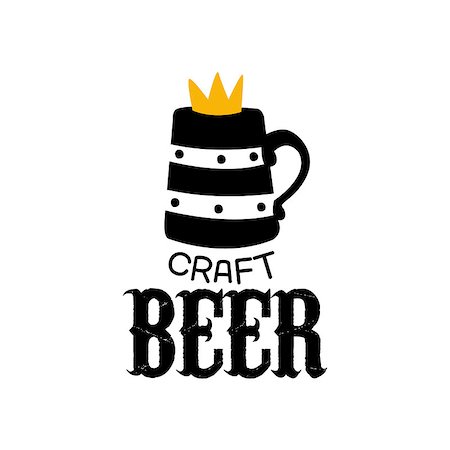 pint mug silhouette - Craft Beer Logo Design Template With Crown. Black And Yellow Vector Label With Text And Establishment Date For Brewery Promotion. Stock Photo - Budget Royalty-Free & Subscription, Code: 400-08779828
