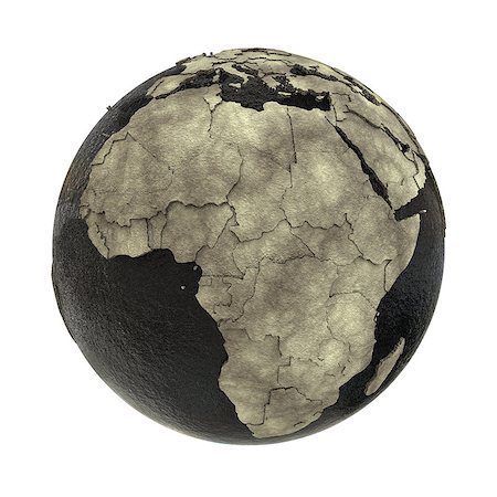 simsearch:400-08693180,k - Africa on 3D model of planet Earth with black oily oceans and concrete continents with embossed countries. Concept of petroleum industry. 3D illustration isolated on white background. Stock Photo - Budget Royalty-Free & Subscription, Code: 400-08770302